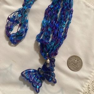 2 butterfly necklaces